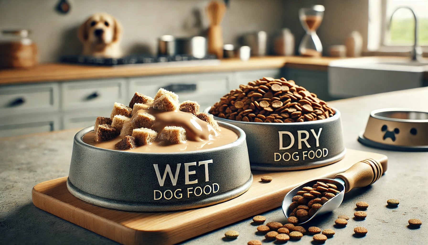 Wet dog food with dry dog food